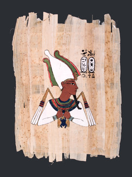 papyrus painting of ancient Egyptian god Osiris
