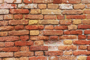 grungy red and yelow bricked wall, fantastic for backgrounds