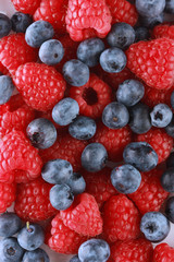 bunch of blueberries and raspberries, great as a background