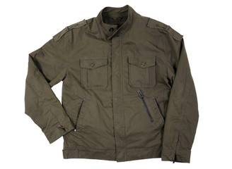 Man jacket clothing color khaki on white