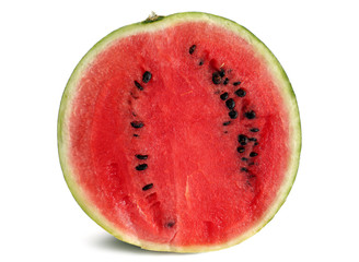 Watermelon slice detail isolated on white background