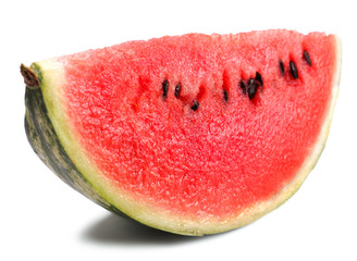 Watermelon slice detail isolated on white background