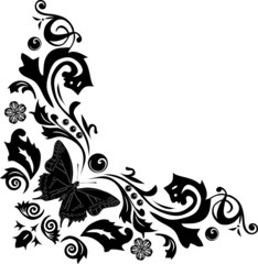 black butterfly corner decoration