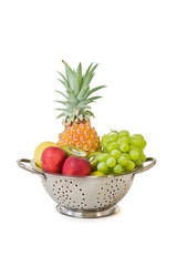 Fresh tropical fruits isolated on a white background
