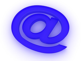 dark blue sign on a white background