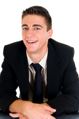 Handsome successful young businessman in suit,