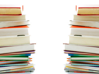 Pile of books. Isolation on white