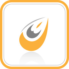 Vector abstract internet icon. Orange set. Simply change.