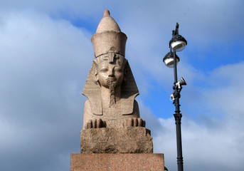 One of two counter-facing Egyptian Sphinxes in Saint Petersburg.