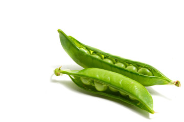 peas isoladed on white macro close up