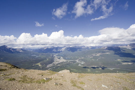 Overlooking Jasper Town From Mount Whistler