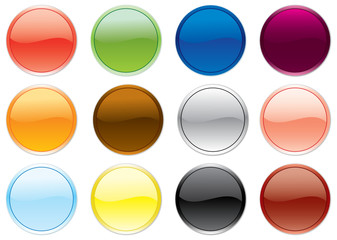 Free colored buttons set. Vector illustration.