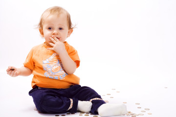 Naklejka premium Baby and money