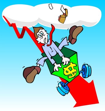 Businessman going down