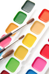 Paints and brushes