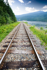 Railroad tracks in nature