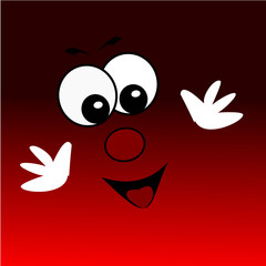 personnage sur fond rouge