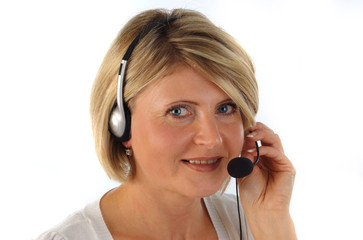 frau mit headset