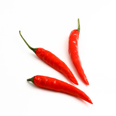 red hot chili pepper isolated on white