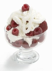 raspberries with cream as