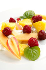 Finnish dessert with curd and different fruit