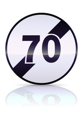 Fin de limitation de vitesse à 70 Km/h (reflet métal)