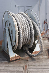 Coil of shipping rope.
