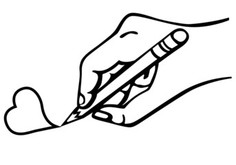 hand drawing a heart