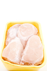 object on white - raw food Frozen Chicken breast