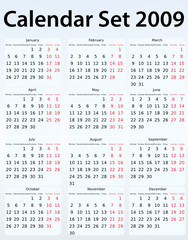 Calendar Set 2009 not in curves