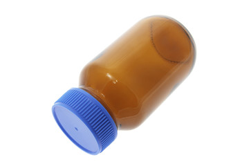 Pill Bottle on Isolated White Background