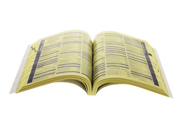 Phone Directory on Isolated White Background