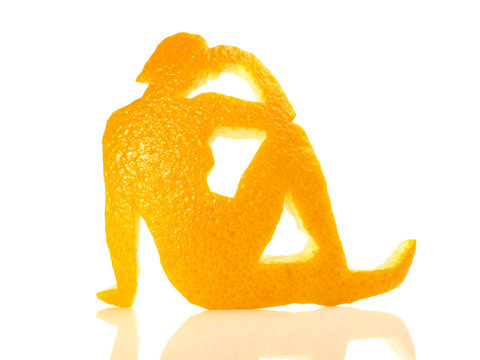 Cellulite Orangenhaut - Silhouette einer Frau Freigestellt