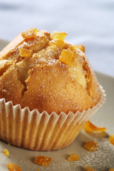 Muffin topped with dried fruit