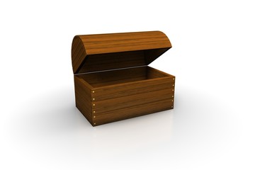 Treasure chest on white background
