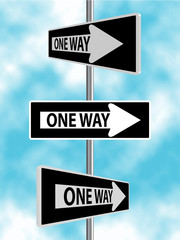 One Way Sign Illustrations