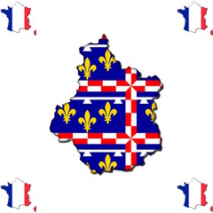 Centre de la Loire hinterlegt mit der Flagge