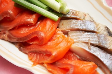 red fish on the plate