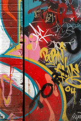 Graffiti wall vandalism