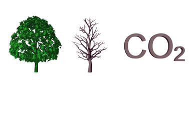 Obraz premium Abstract CO2 illustration isolated over white, pollution concept