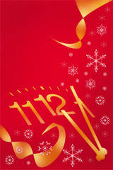Abstract New Year background with snowflakes...isolated over red