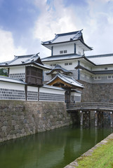 Kanazawa castle, Japan. Moat and bridge.