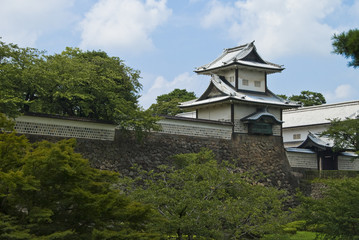 Kanazawa castle, Japan. Highly rock wall.