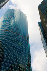 Fototapeta na wymiar Beautiful skyscrapers business centre on a blue sky