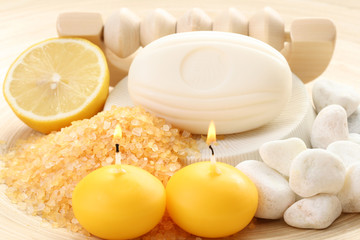 bath salt and soap - lemon beauty treatment