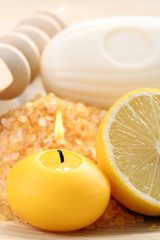 bath salt and soap - lemon beauty treatment