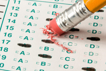 Standardized quiz or test score sheet