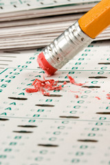 Standardized quiz or test score sheet