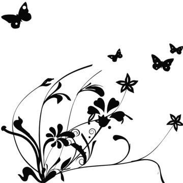 FLORAL NOIR PAPILLONS