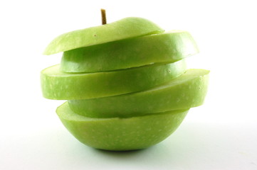 A cutted apple isolated on a white backgound.